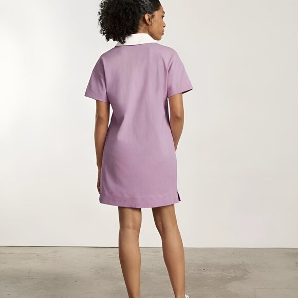 Everlane Polo Dress Organic Cotton Preppy Tenniscore XS Pink/White - Picture 4 of 15